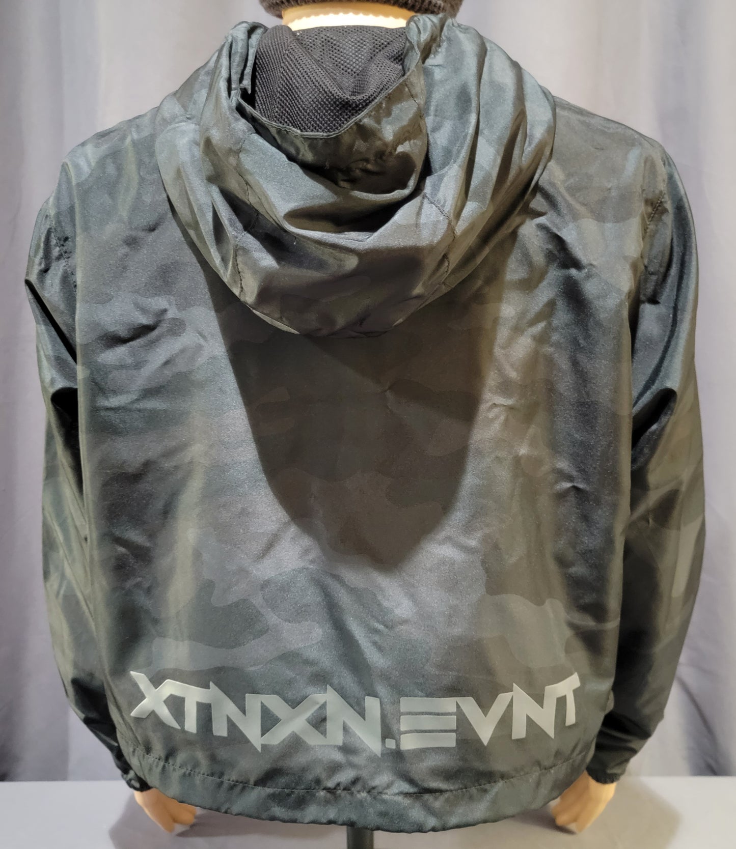 "XTNXN.EVNT" Black Camo Lightweight Cropped Windbreaker