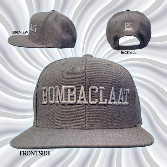 "BOMBACLAAT" 3D Embroidery Dark Heather Snapback