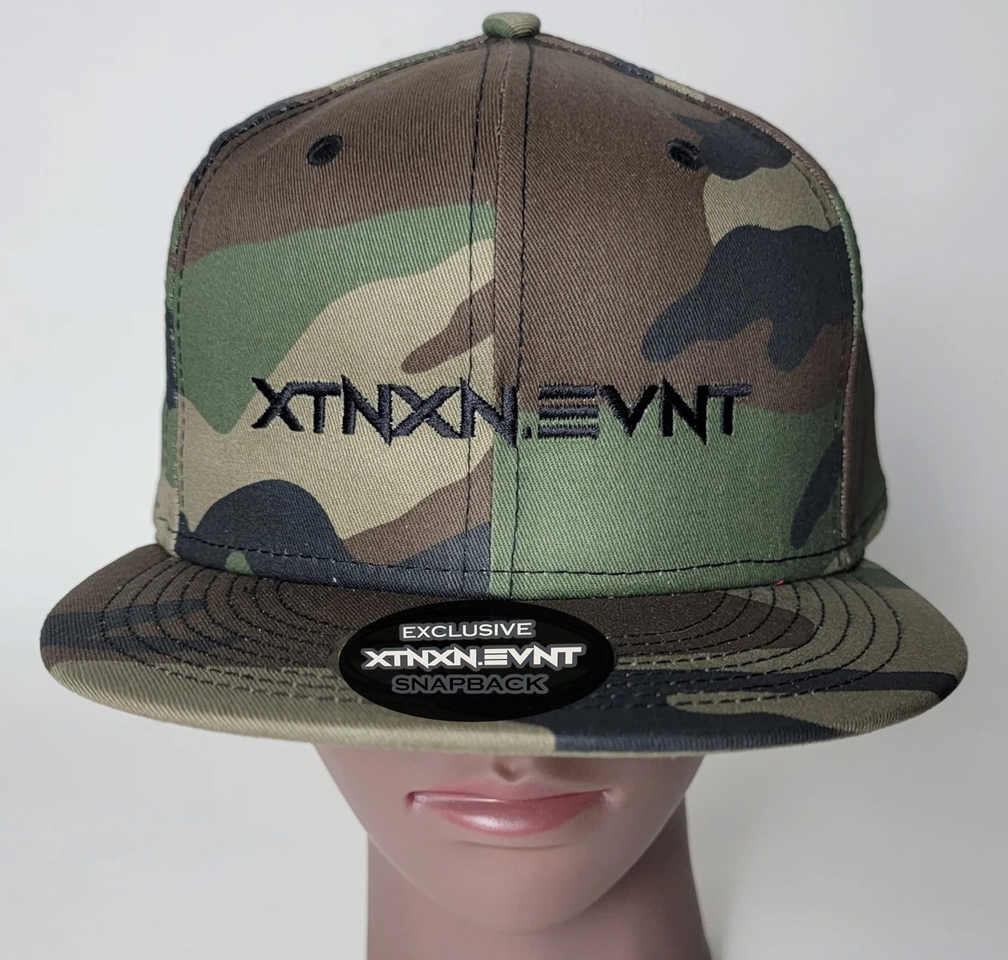 "XTNXN.EVNT" Forest Camo Flat Bill Snapback