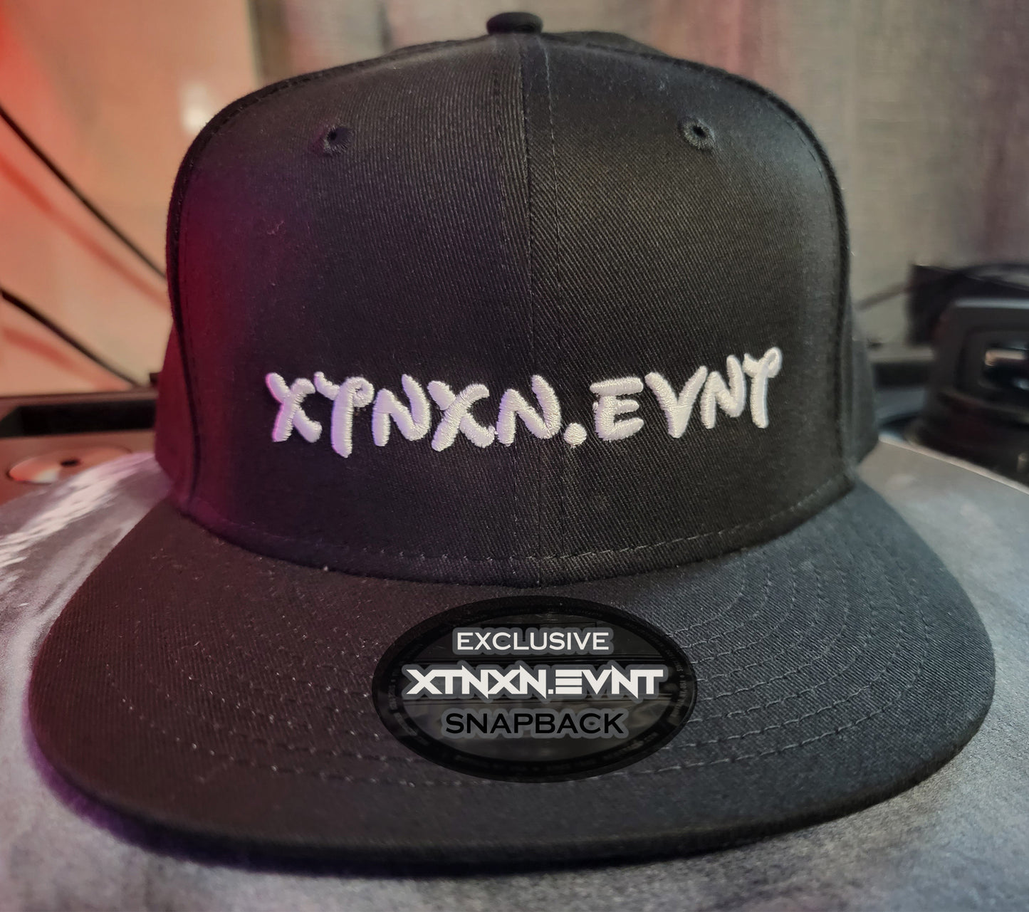 "XTNXN.EVNT" 3D Embroidered Flat Bill Snapback